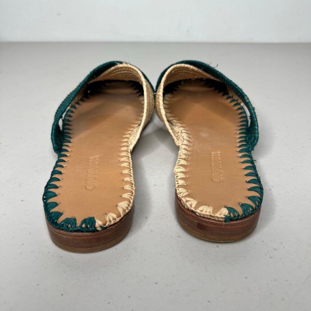 Giovanna Venus Woven Raffia Pointed Mules Size 39 - Picture 3 of 8